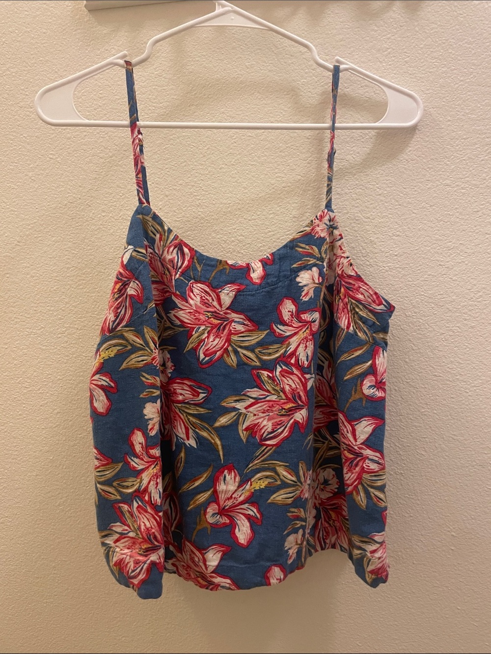 a new day Blue Floral Spaghetti-Strap Camisole